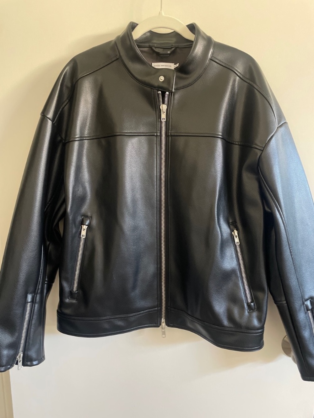 Good American Faux Leather Moto Jacket